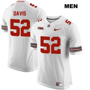 Men's NCAA Ohio State Buckeyes Wyatt Davis #52 College Stitched Authentic Nike White Football Jersey CS20R05QP